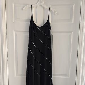 Elegant Black Dress with Rhinestone Accents